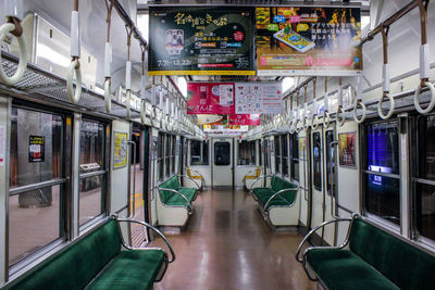 View of train in subway station