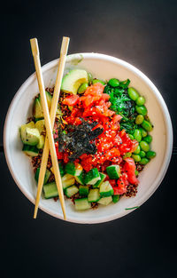 Close-up of salad served in bowl