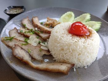 Close-up of food in plate