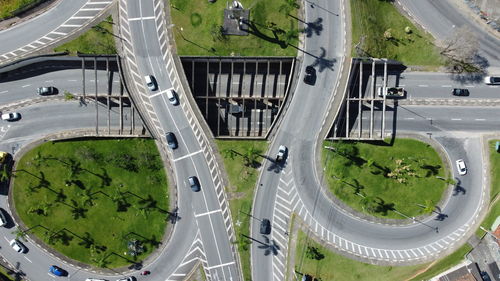 High angle view of road