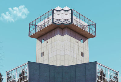 Low angle view of modern building against sky