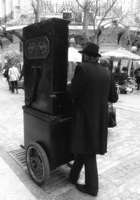 Person standing on city street