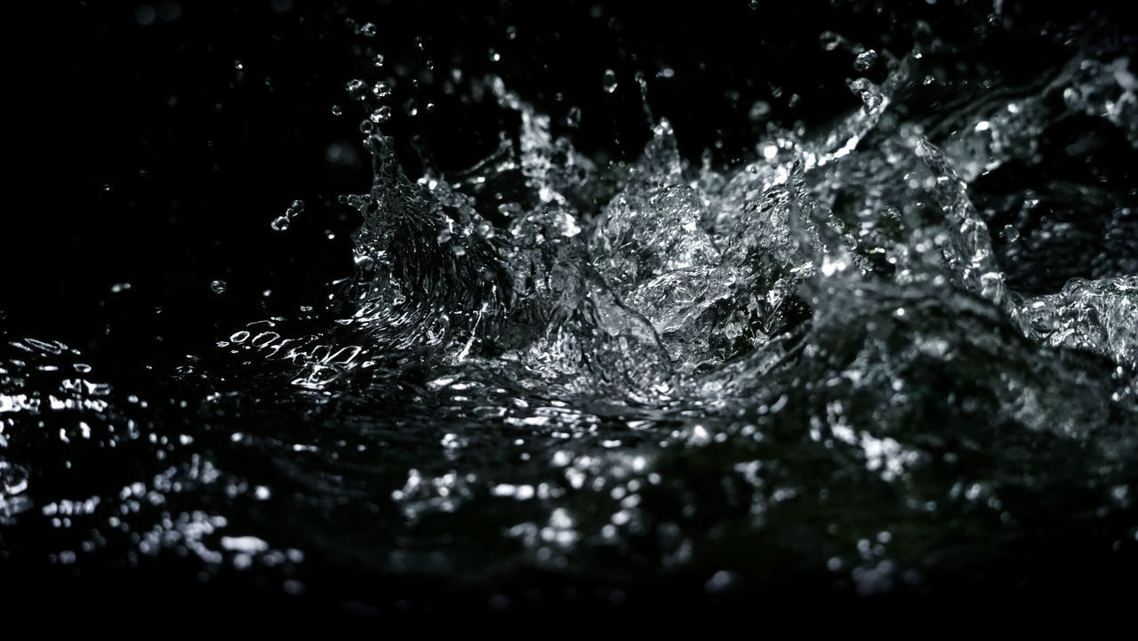 FULL FRAME SHOT OF WATER DROP FALLING ON LEAF