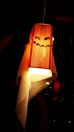 Close-up of illuminated orange lights