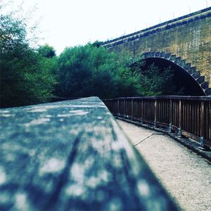 Low angle view of bridge against clear sky