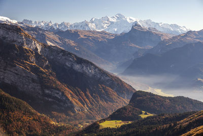 Scenic view of mountains against sky