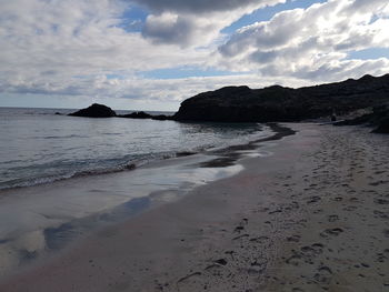 Scenic view of beach against sky