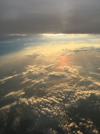 Aerial view of cloudscape during sunset