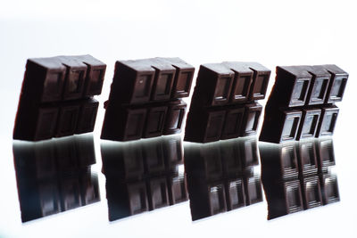 Close-up of objects over white background