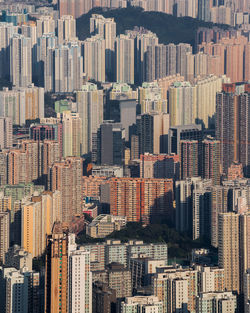 High angle view of buildings in city