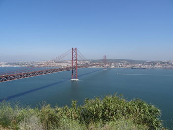 Suspension bridge over sea