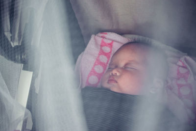 Portrait of cute baby sleeping