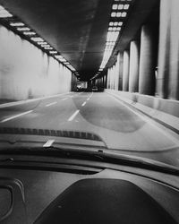 Road seen through car windshield