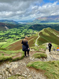 Mountain walkers in the lake district 