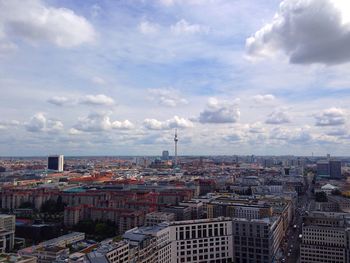 High angle view of city