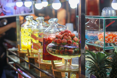 Sugared lemon, strawberry in ho thi ky street, ho chi minh city, vietnam