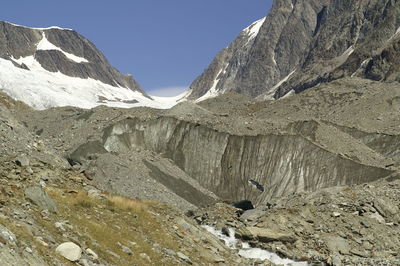 Scenic view of mountains against clear sky