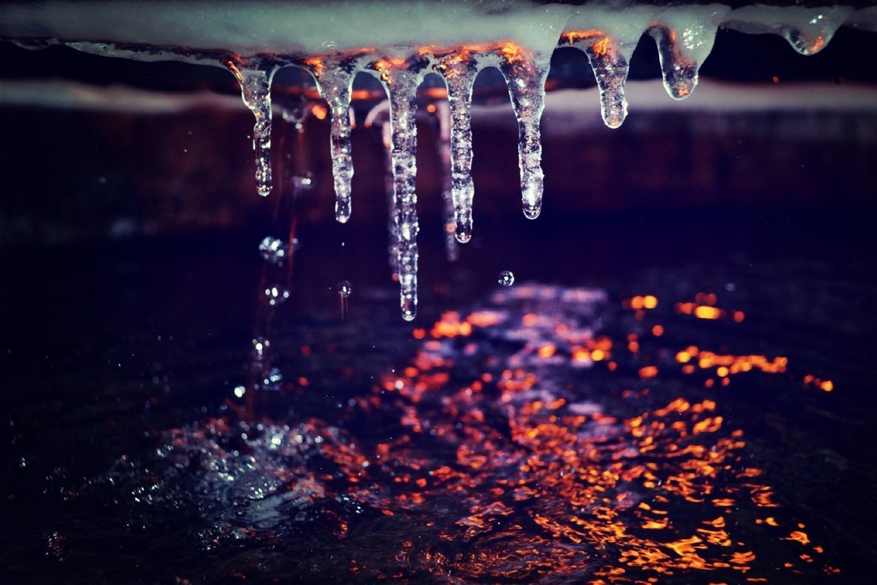 water, close-up, drop, reflection, wet, focus on foreground, season, ice, frozen, indoors, no people, fragility, nature, cold temperature, hanging, winter, purity, icicle, pattern, decoration