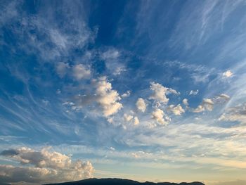 Low angle view of clouds in sky