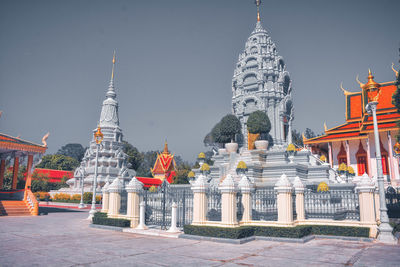 Traditional building stupa in the royal palace of cambodia