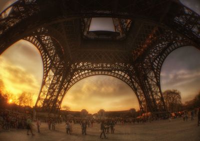 Tourists at sunset