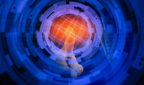 Directly below shot of illuminated light bulb