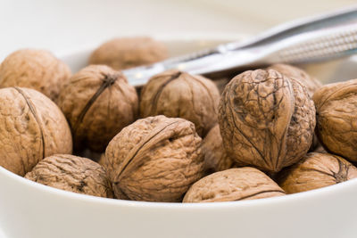 Close-up of walnuts in bowl