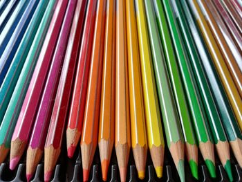 Close-up of colored pencils