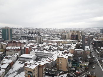 Aerial view of cityscape against sky