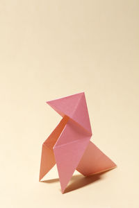 High angle view of paper flag against white background