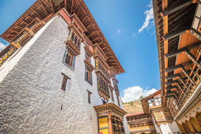 Low angle view of traditional building against sky