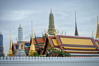 Low angle view of pagoda against sky