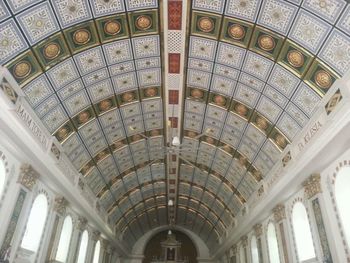 Low angle view of ceiling