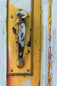 Close-up of old door handle