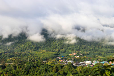 Scenic view of townscape against sky