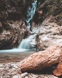 Scenic view of waterfall