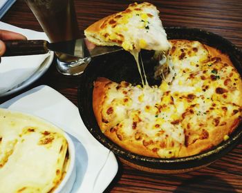 Close-up of served food in plate