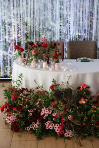 Close-up of flowers on table