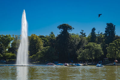 View of fountain in lake