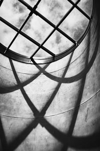 Full frame shot of metal fence against sky