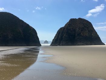 Scenic view of beach against sky