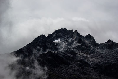 Low angle view of mountain against sky