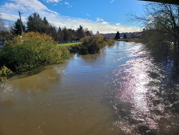Scenic view of river against sky
