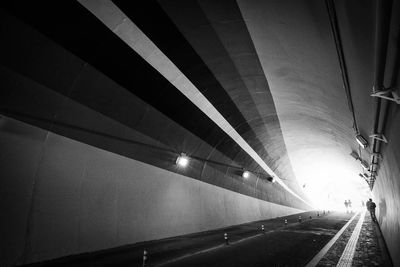 View of illuminated tunnel