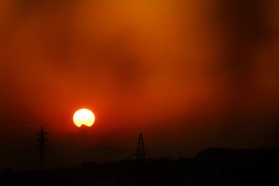 Silhouette of landscape at sunset