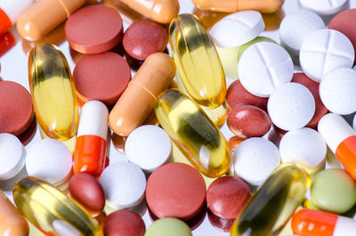 Close-up of colorful medicines