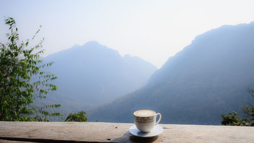 Scenic view of mountains against clear sky