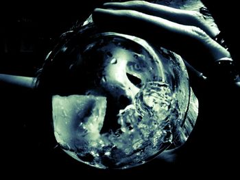 Close-up of water in black background