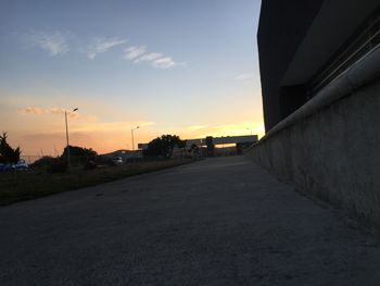 View of road at sunset