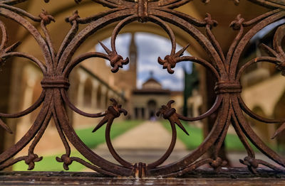 Close-up of metallic gate